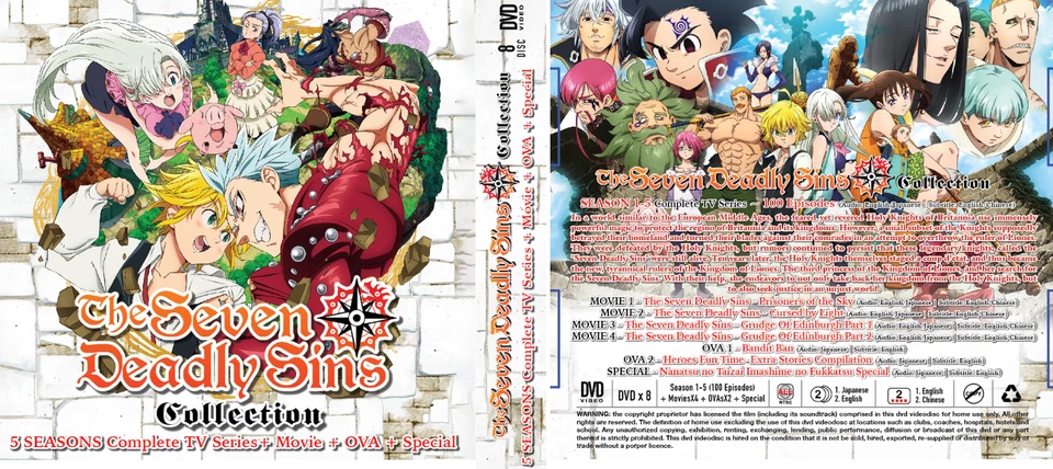 DVD The Seven Deadly Sins Season 1-5 (Epi 1-100 End+4 Movie+OVA) English Dubbed - Image 3 of 3
