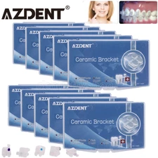 AZDENT Dental Orthodontic Ceramic Brackets Roth.022 345 Hooks Marked Braces 