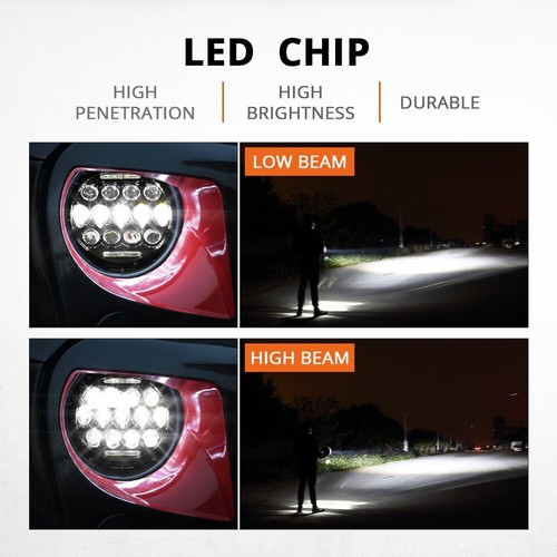 Faros LED de 7" pulgadas + combo de luces traseras de humo para Jeep Wrangler TJ YJ CJ5 CJ7 - Imagen 5 de 12