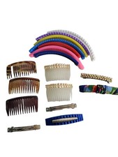 Vintage 80s 90s Hair Accessory Lot Banana Clips Pearl Barrettes France 17 Piece