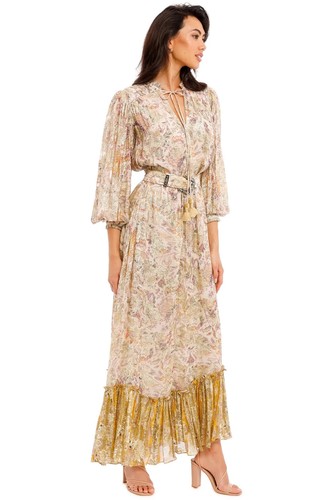 HEMANT & NANDITA Floral Maxi With Belt Size 8 AU RRP 619 WITH DEFECTS - Picture 2 of 10