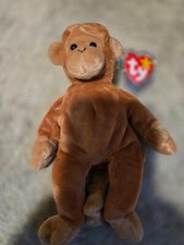 Vintage 1995 Ty Beanie Babies Bongo the Monkey Plush Toy (Tan Tail) 5th/6th P.E.