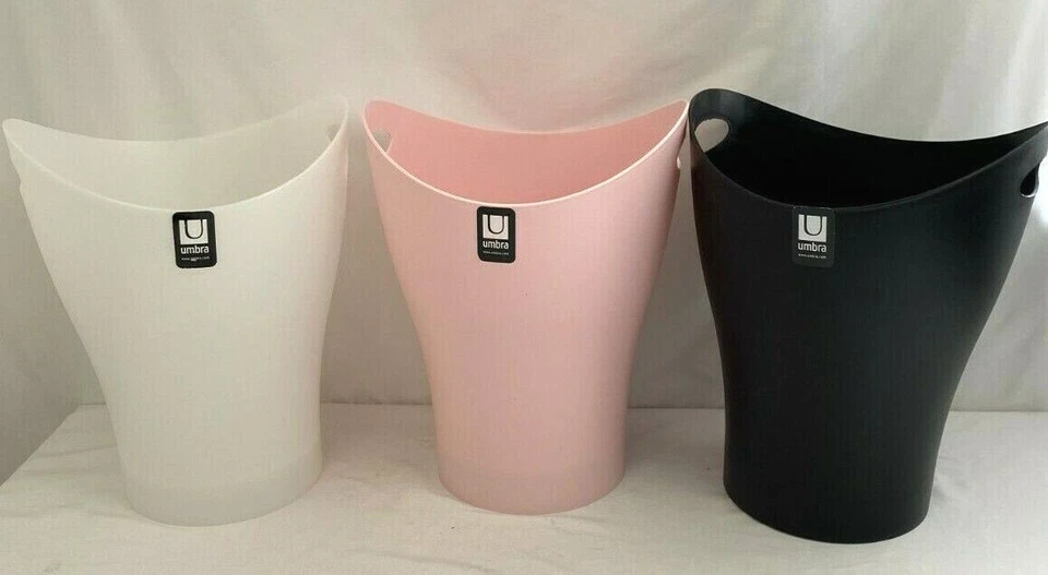 Umbra Garbino -Karim Rashid Basura/Bote, 2 1/2 Gal.-Mate Negro/Paquete/Wht. Foto 2 de 4