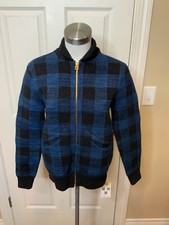 RRL Ralph Lauren Double RL Buffalo Plaid Zip Up Bomber Varsity Jacket, Size XS