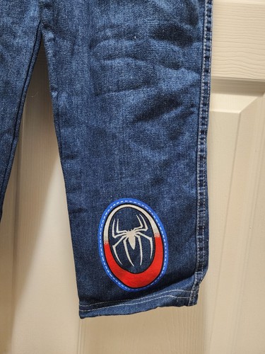 Spiderman 3 Jeans Boy's 5 Blue Denim Elastic Waist - New Dark Wash Cute! - Picture 2 of 9