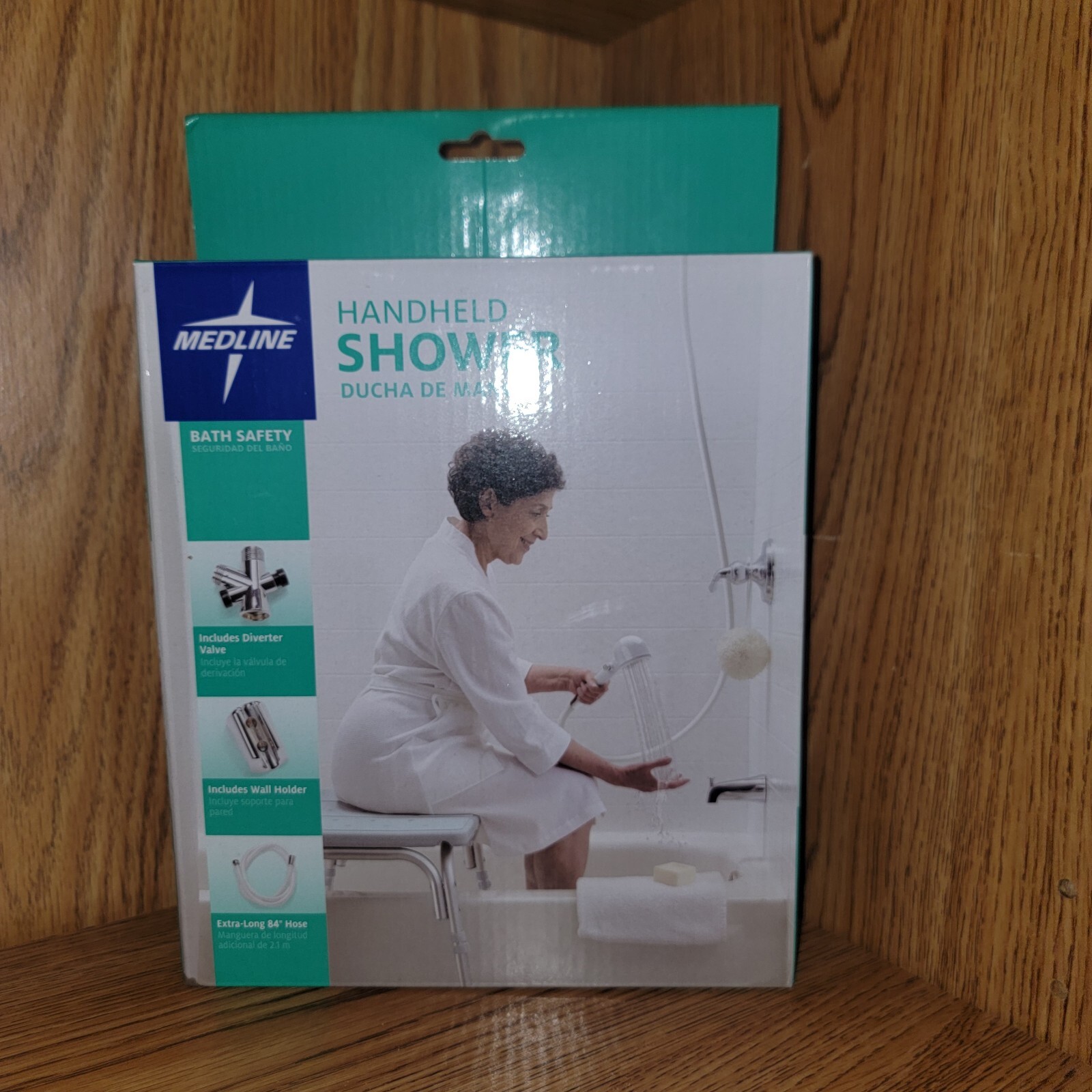 Medline Handheld Shower with Wall Holder Extra-Long 84