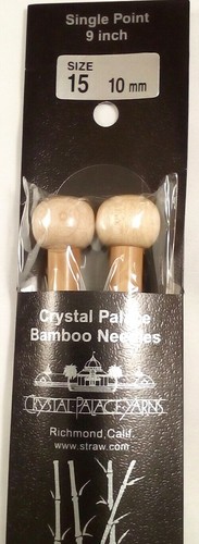 Crystal Palace Bamboo Knit Needles Single Point 9 inch Size US 15 - 10mm Japan