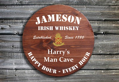 Personalisiertes Jameson Whiskey Fass Stil Holz Pub Schild Jameson Trinker Geschenk
