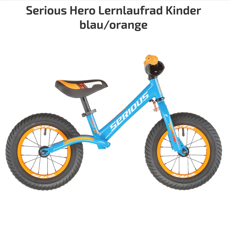 Serious Hero Lernlaufrad Kinder blau/orange-pink/orange  NEU OVP UVP 129,99 Euro