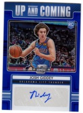 2021-22 Panini Contenders Optic Up and Coming Autographs Blue Josh Giddey/75