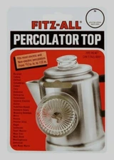 FITZ-ALL Glass Replacement Percolator Top Clear Universal Coffee 13/16" - 1-1/2"