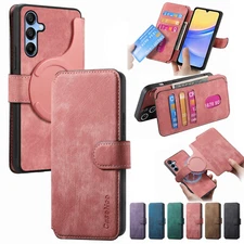 Magnetic Wallet Flip Detachable Card Case For Samsung S25Ultra S24 S22 S21 S20