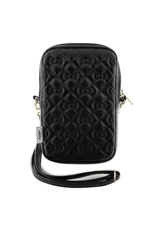 Hello Kitty Quilted Bows Universal Phone Bag with Strap Black - HKPBPEKHBPK - Image 4 of 4