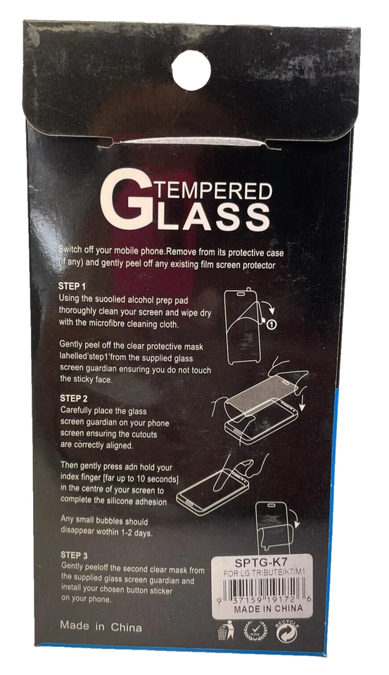 Protector de pantalla de vidrio templado 9H para LG Tribute 5/K7/M1 - transparente Foto 2 de 4