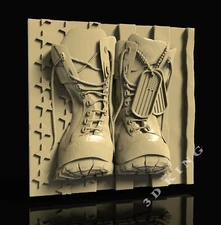 3D STL Model Usa Hero's Shoes for CNC Router 3D Print Engraver Carving Aspire