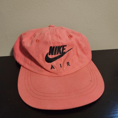 Vintage 80's 90's Nike Air Neon Pink Cap Terry Cloth Green Rare