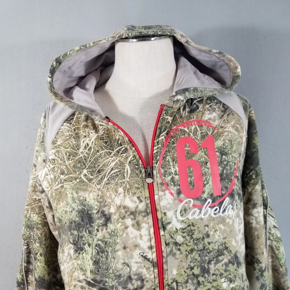 Cabela's Camuflaje Sudadera con Capucha Suéter Hombre XL Extra Grande Polar Cremallera Completa Foto 2 de 4