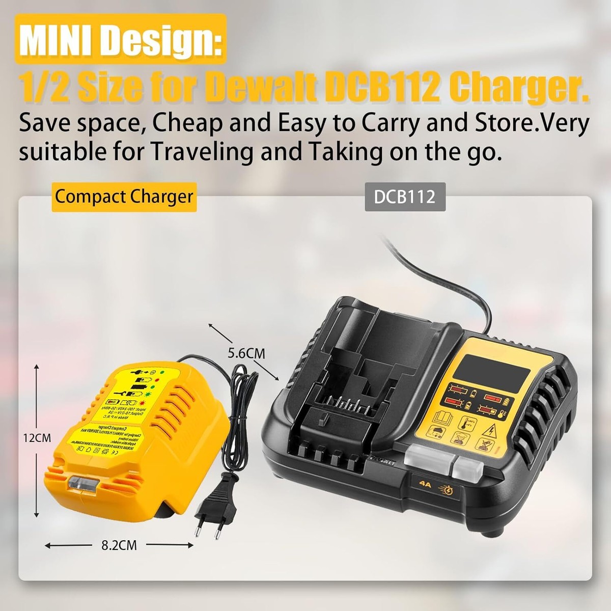for Dewalt 20V Battery Car Charger Portable Mini Fast Charger Cigarette  Lighter