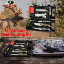 16PCS Hunting Knife Set Fishing Big Game Field Dressing Kit for Hunter Fishermen
