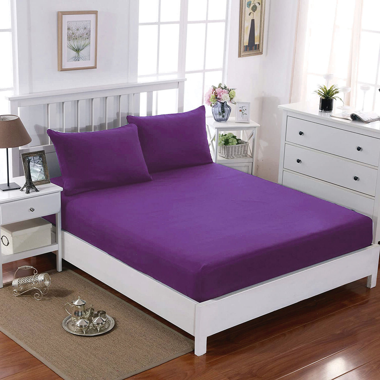 2200TC Ultra Soft Fitted Sheet Set Single/KS/Double/Queen/King/SK Bed