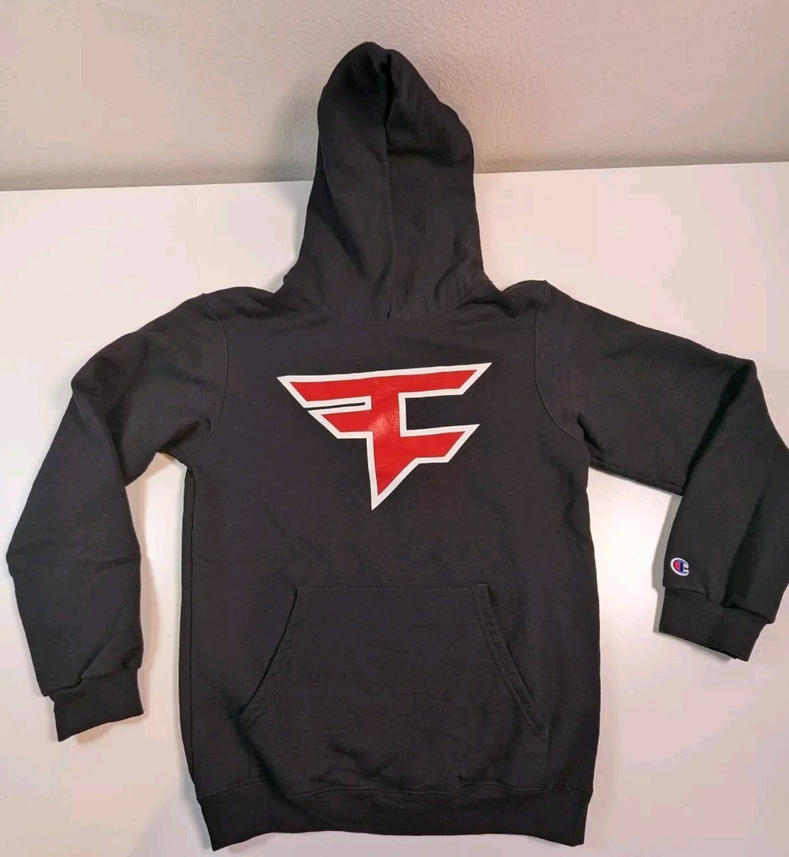 Faze Clan Hoodie Large Black Red Logo Champion Pullover Sweatshirt