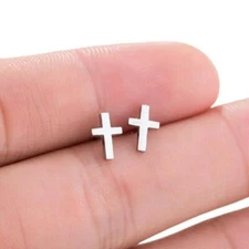 2pairs stainless steel Cross earrings, 4 colors Available Wholesale FJS07-021
