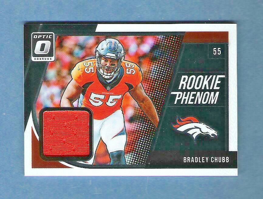BRADLEY CHUBB 2018 Panini Donruss Optic Rookie Phenom Jersey Rc Denver Broncos