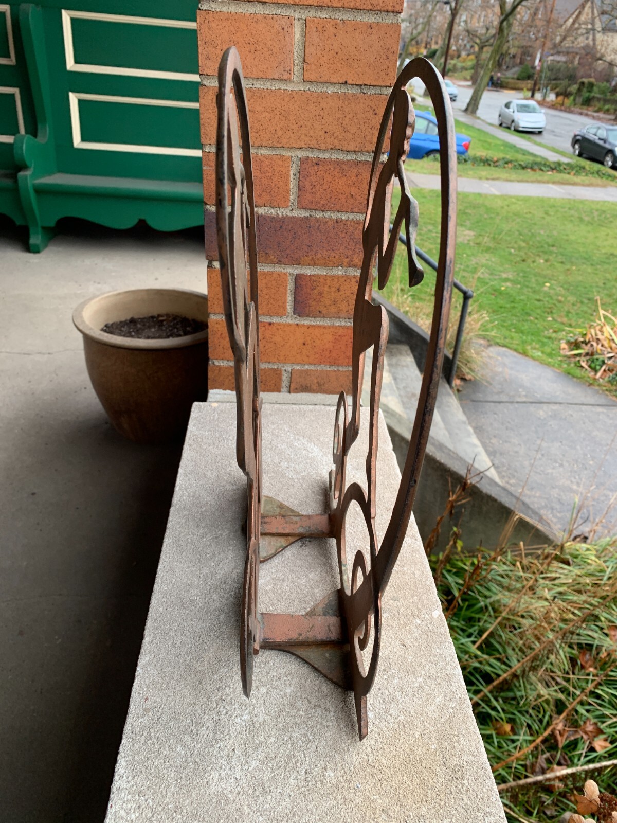 Antique Art Deco Egyptian Revival Seville Art Studios Flute Player Magazine Rack