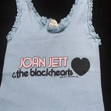 1982 JOAN JETT Lag Tours & THE BLACKHEARTS Babydoll T-Shirt Lace Camisole Ribbed