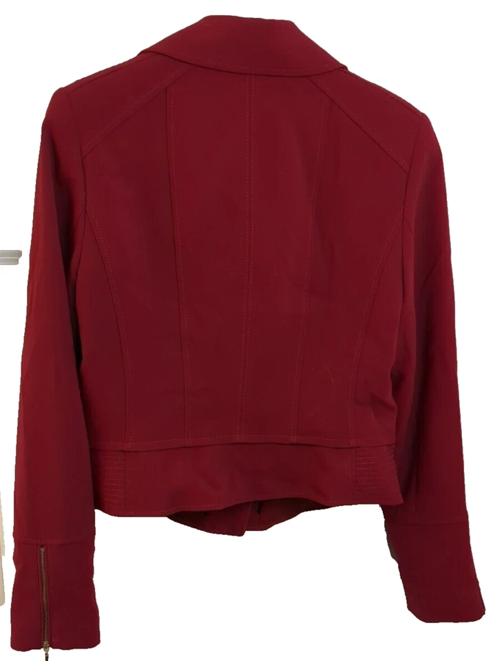 White House Black Market, Chaqueta Moto, Roja, Talla M Foto 4 de 4