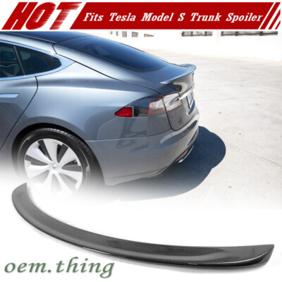 12-2022 Carbon Fiber Fit FOR Tesla Model S Sedan Trunk Spoiler 70D P90D