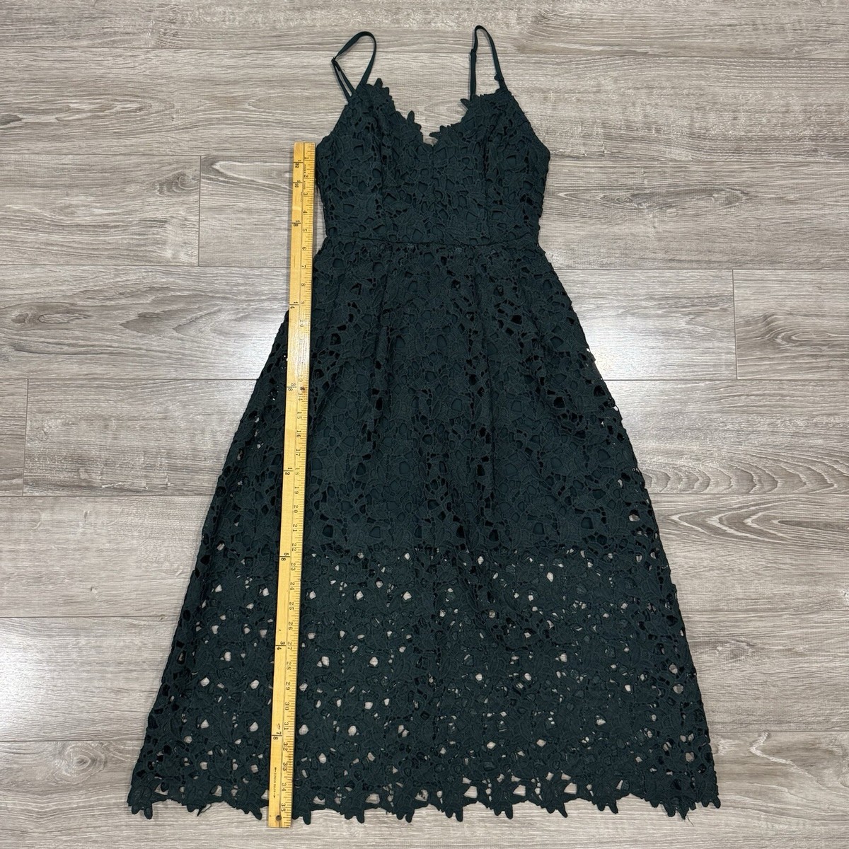 Lace A Line Midi Dress, Hunter Green / Xs by Astr The Label
