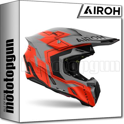 AIROH HELMET CROSS MOTORBIKE TW3D32 TWIST 3 DIZZY ORANGE FLUO MATT SZ. L