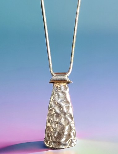 Ciondolo Maschile Silpada In Argento 925, Finitura Martellata. Nuovo Senza Etichette, Lunghezza Catena 18 Pollici. - Foto 3