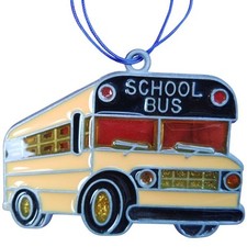 School Bus Christmas Tree Glass Ornament Yellow Appreciation Gift Collector