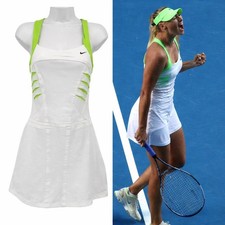 Nike Tennis Dress White Neon Green Cutout Dri-Fit Racerback S Maria Sharapova