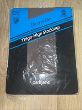 Brand-New Vintage 1985 Parklane On the Go Thigh-high Stockings Medium Steel Gray