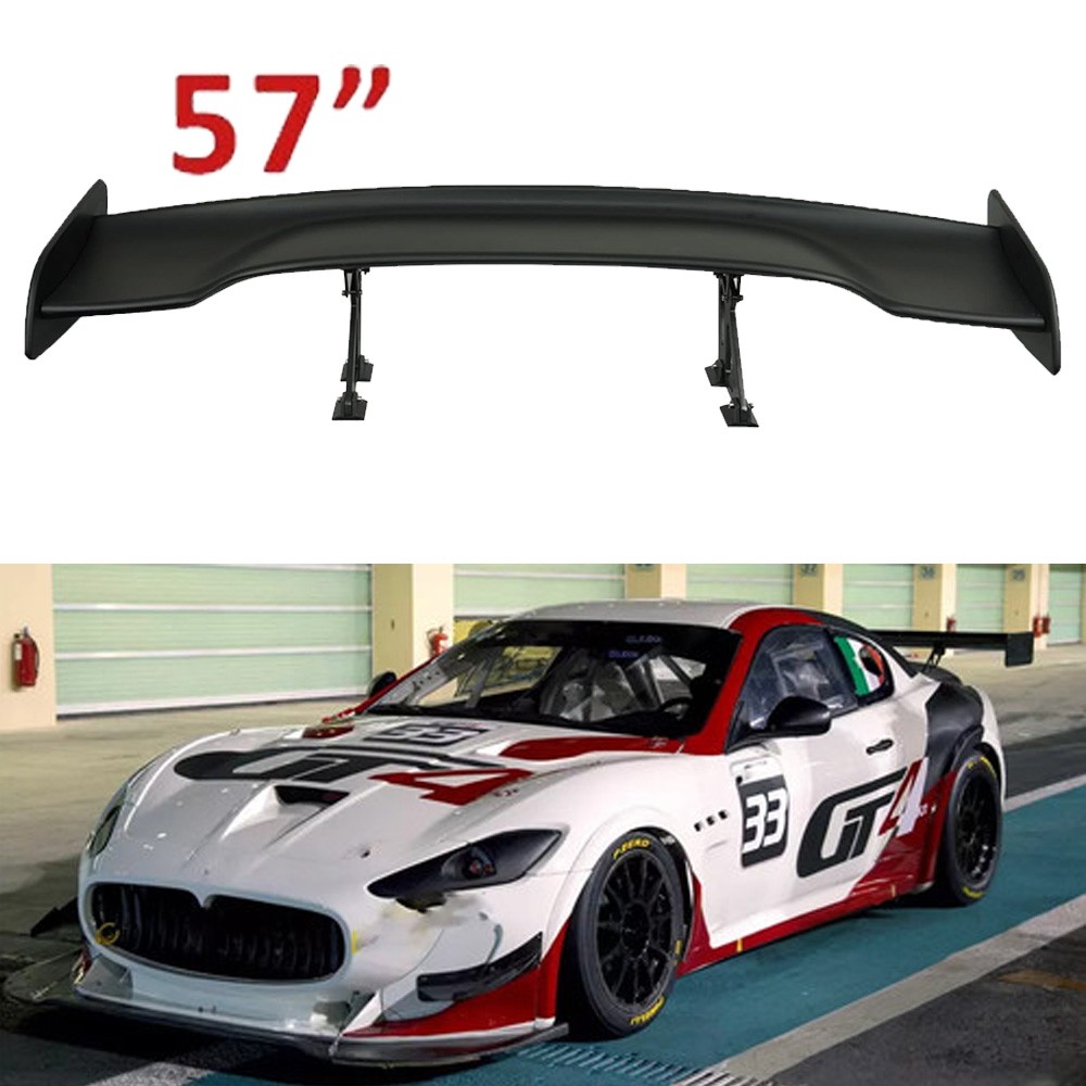 Rear Car Trunk Spoiler Lip Wing Matte Black Color For Maserati GTS Gran Turismo