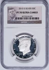 NGC PF-70 Ultra Cameo 2015 Silver Kennedy Half Dollar