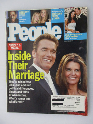 PEOPLE MAGAZINE AUGUST 25, 2003 ARNOLD SCHWARZENEGGER MARIA SHRIVER MARRIAGE
