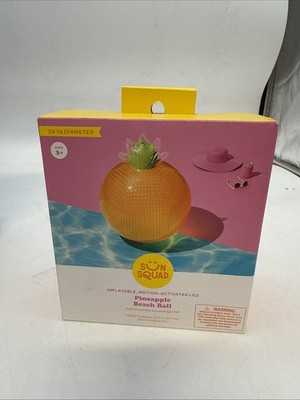 Sun Squad inflatable Pineapple Light Up Beach Ball Motion Activated LED 33x24 in