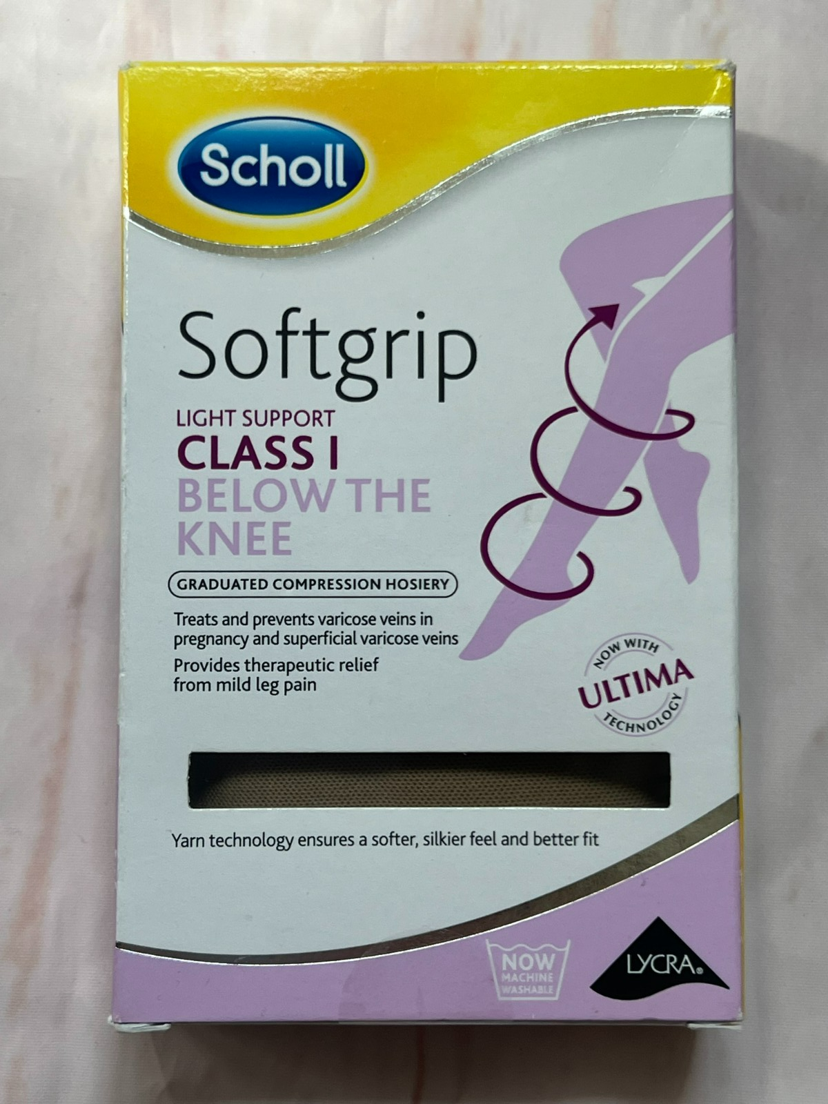 Scholl Softgrip Light Support Class 1 Below The Knee Open Toe Stockings- X Large