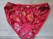 Vintage Victoria's Secret Plaid Floral 100 Silk Flutter Bikini Panties XS READ