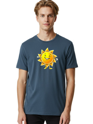 Smiling-Sun-11 Mens Graphic Tee, 100% Cotton, Casual Summer Wear