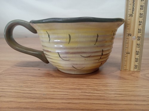 Rooster Painted Pottery Glazed Coffee Mug Dish Chicken Design - Foto 7 di 12