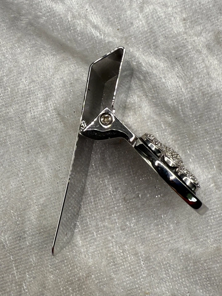 Vintage Mickey Mouse Money Clip Silver Tone Black Enamel Rhinestone - Image 2 of 4