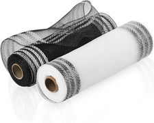 2 Rolls Deco Mesh, 10 Inch X 10 Yard Poly Decorative Mesh Ribbon Wrapping Ribbon