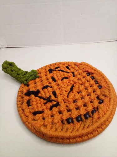 Vintage Macramè Jack O Lanterna Zucca Fatta a Mano Halloween Decorazione Parete - Foto 10 di 13