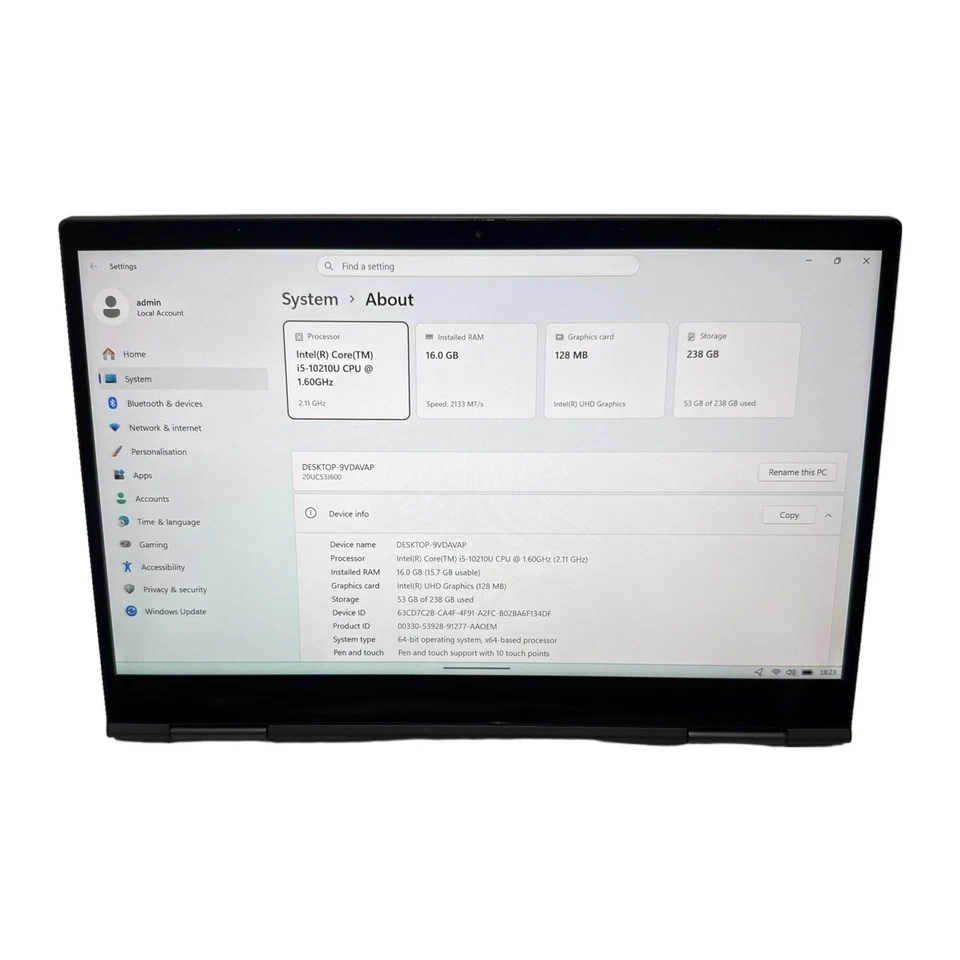 Lenovo ThinkPad X1 Yoga G5 · i5-10210U · 16GB · 256GB, photo 2 of 5