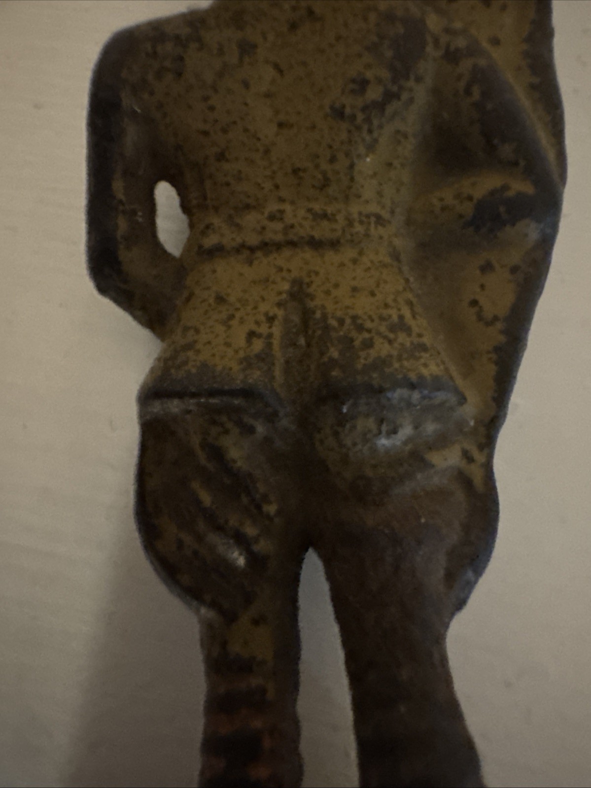 Vintage Cast Iron WWI Soldier with American Flag – Rectangular Base – Painted